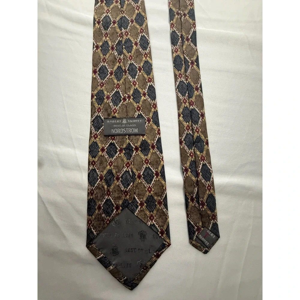 Robert Talbott Best‎ of Class Nordstrom Geometric Silk Tie Brown Blue Red